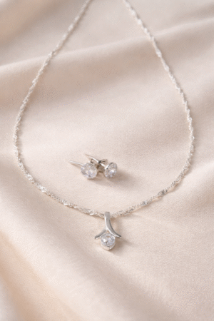 sidabrinis papuosalu komplektas su cirkoniu