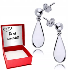 Sidabriniai auskarai varvekliai