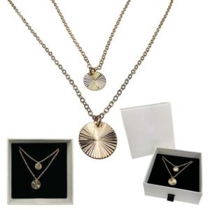 Moteriskas dvigubas kaklo papuosalas is chirurginio plieno