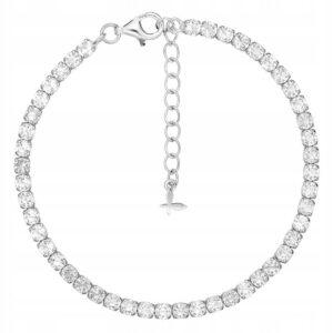 Sidabrine teniso apyranke su baltais cirkoniais